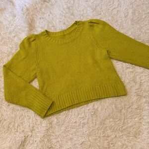Maeve by Anthropologie Lime Green-Yellow Crew Neck Sweater